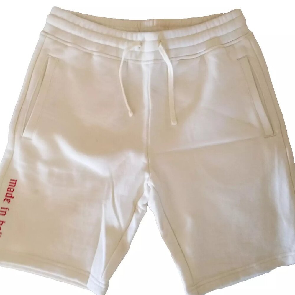 Voight by Valentina Made in Hell Creme Drawstring Cotton Sweat  Shorts Medium